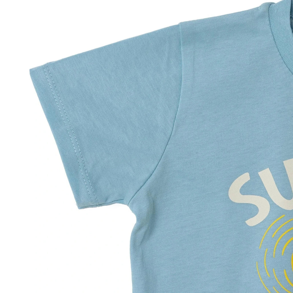 HelloBaby Boys T-shirt Palm Tree Crew Neck Short Sleeve - Blue