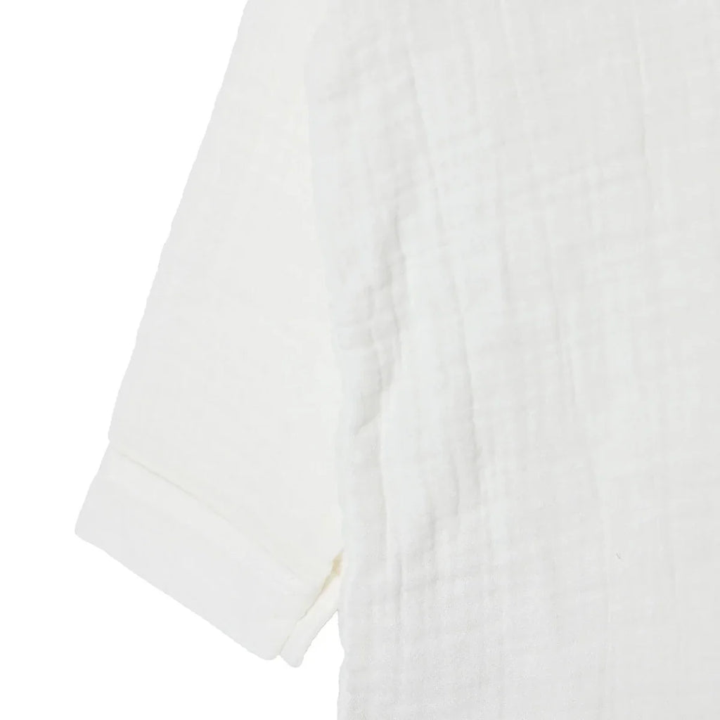 HelloBaby Boys Shirt Buttoned Little Sailor Mandarin Collar Long Sleeve - Ecru