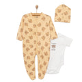 HelloBaby Boy Jumpsuit-Body-Hat - Beige