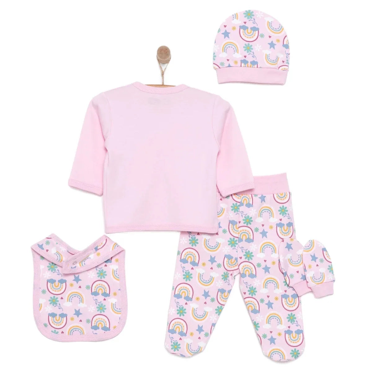 HelloBaby Girl 5 Piece Newborn Set - Light Pink