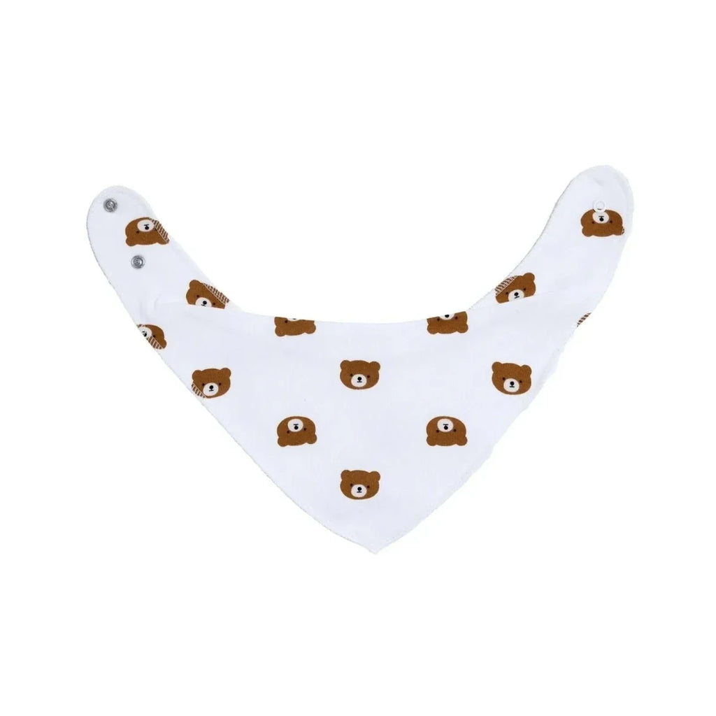 Messy Duck Cotton Bandana Bibs Pack of 3 - Teddy Bear