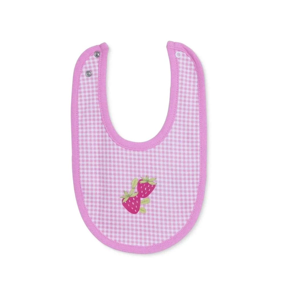 Messy Duck Printed Cotton Baby Bib - Strawberry