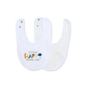 Messy Duck Embroidered Cotton Baby Bib Pack of 2 - Happy