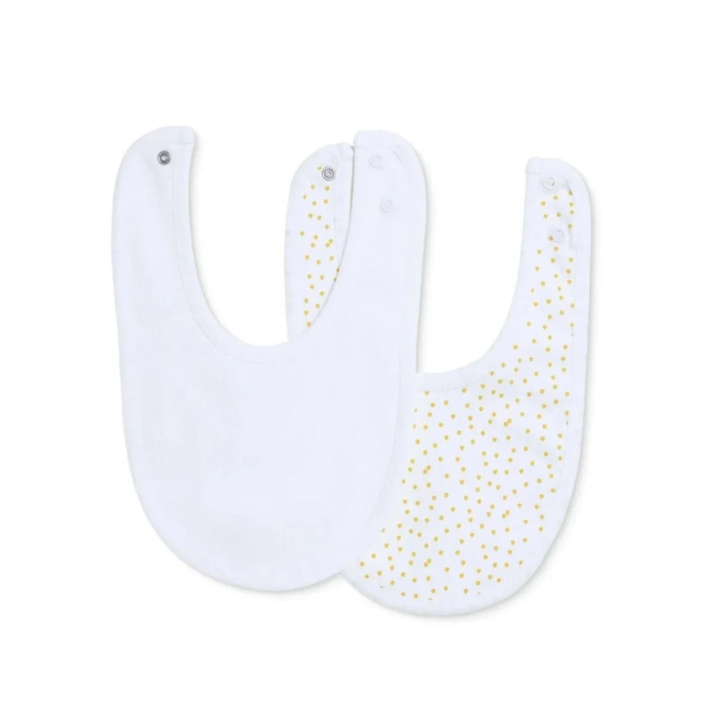 Messy Duck Embroidered Cotton Baby Bib Pack of 2 - Happy
