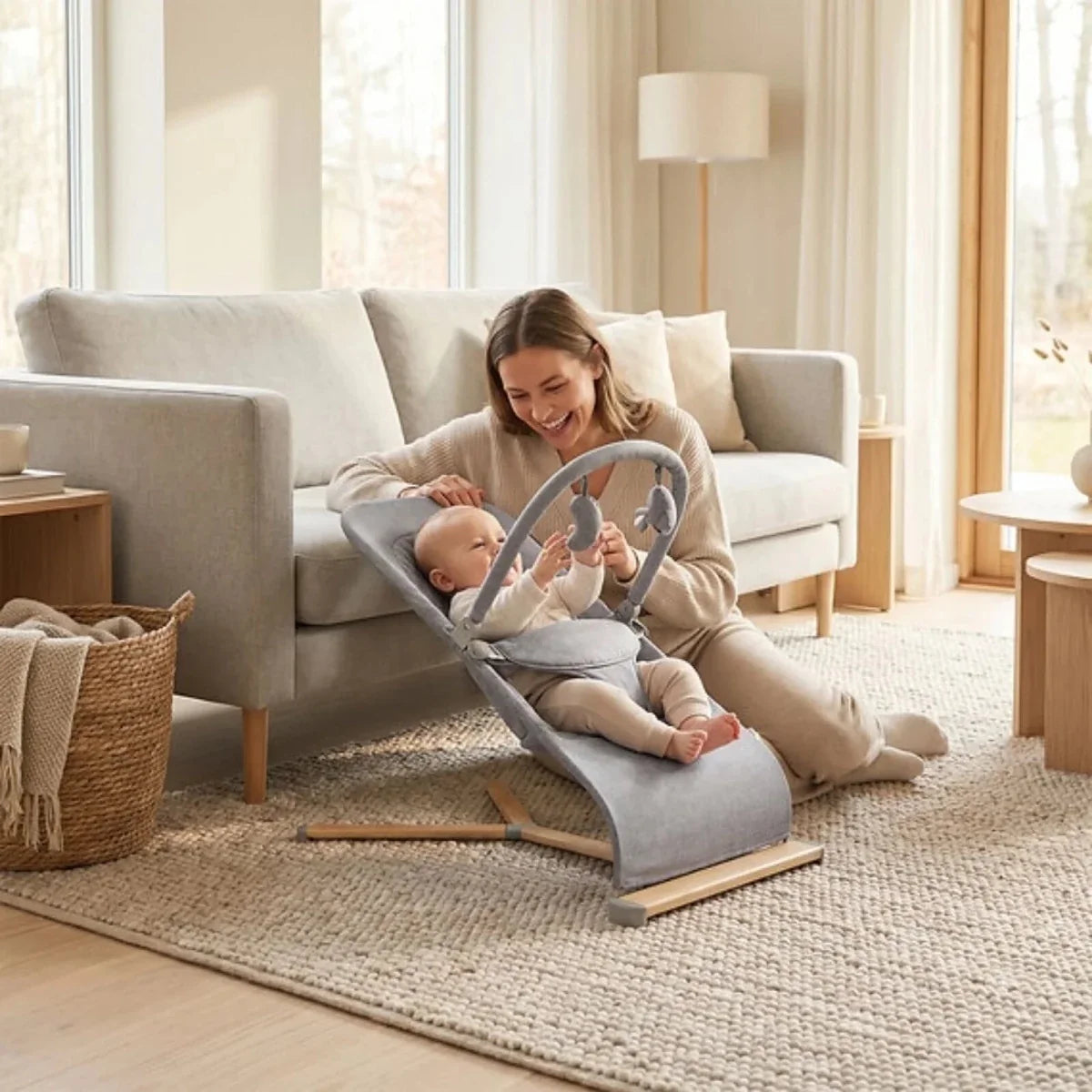 Red Kite Baya Baby Bouncer - Grey