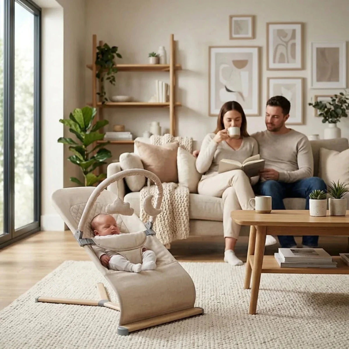 Red Kite Baya Baby Bouncer - Oatmeal