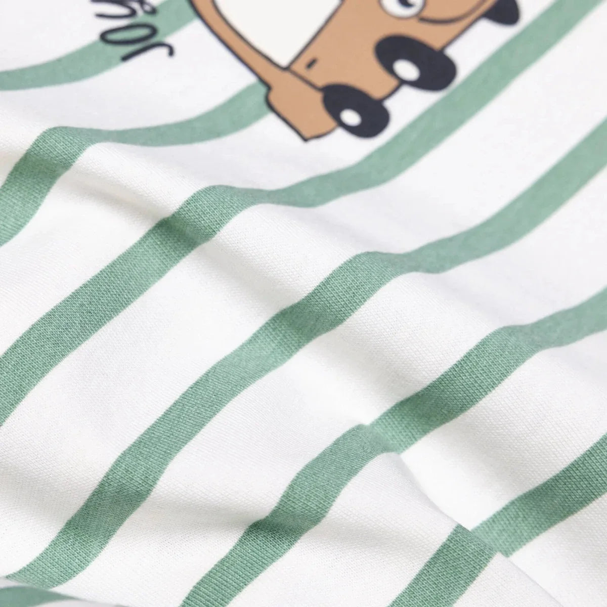 HelloBaby Boys T-Shirt & Trousers Set Vehicle Print Little Car Crew Neck Full Length Long Sleeve - Green Printed