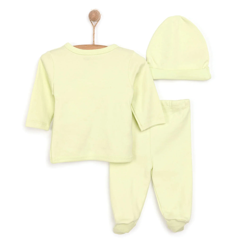HelloBaby Newborn Organic Wrapover Top-Hat - Green