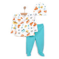 HelloBaby Boy Wrapover Top-Hat-Footed Bottom - Ecru
