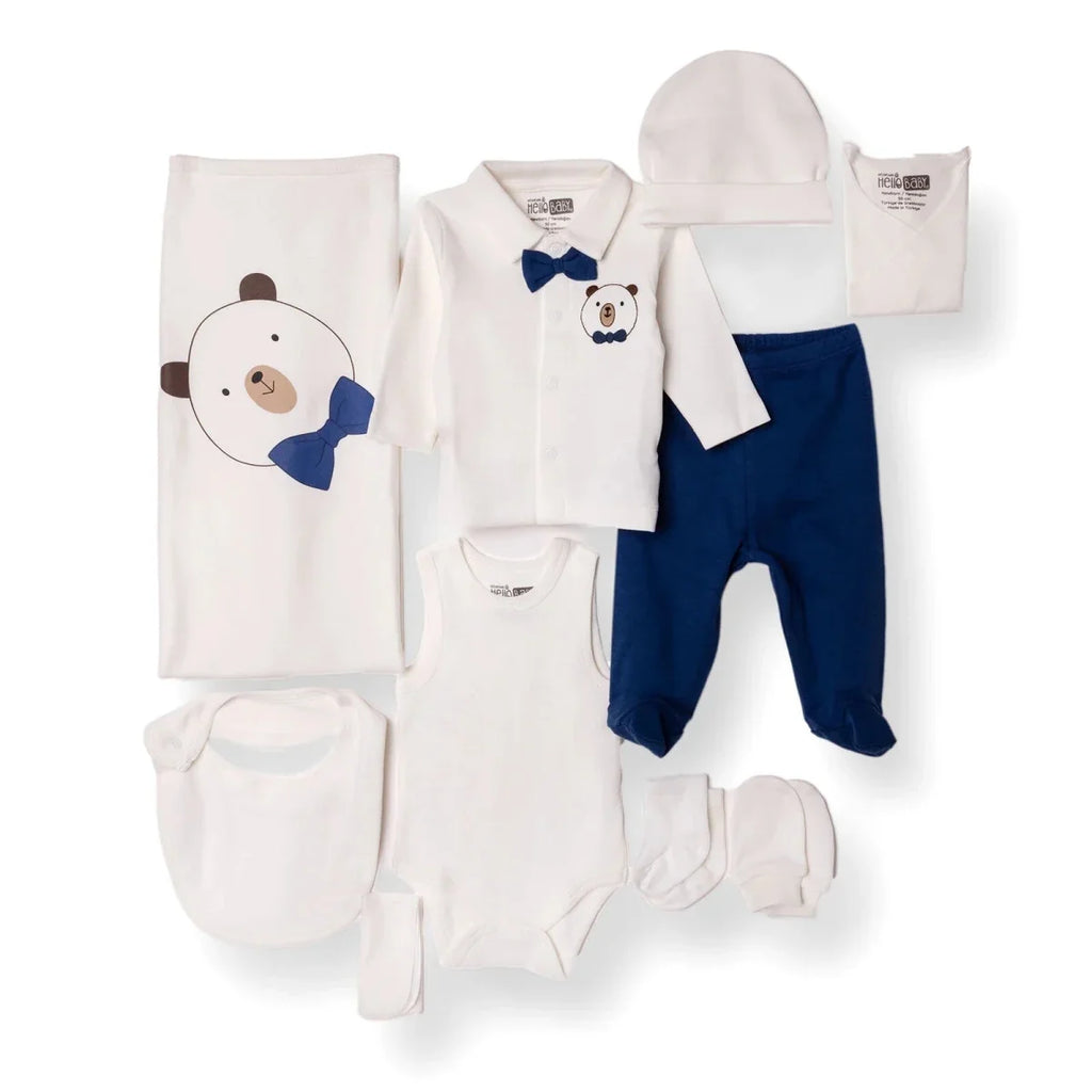 HelloBaby Newborn 10-Piece Newborn Hospital Set - Ecru