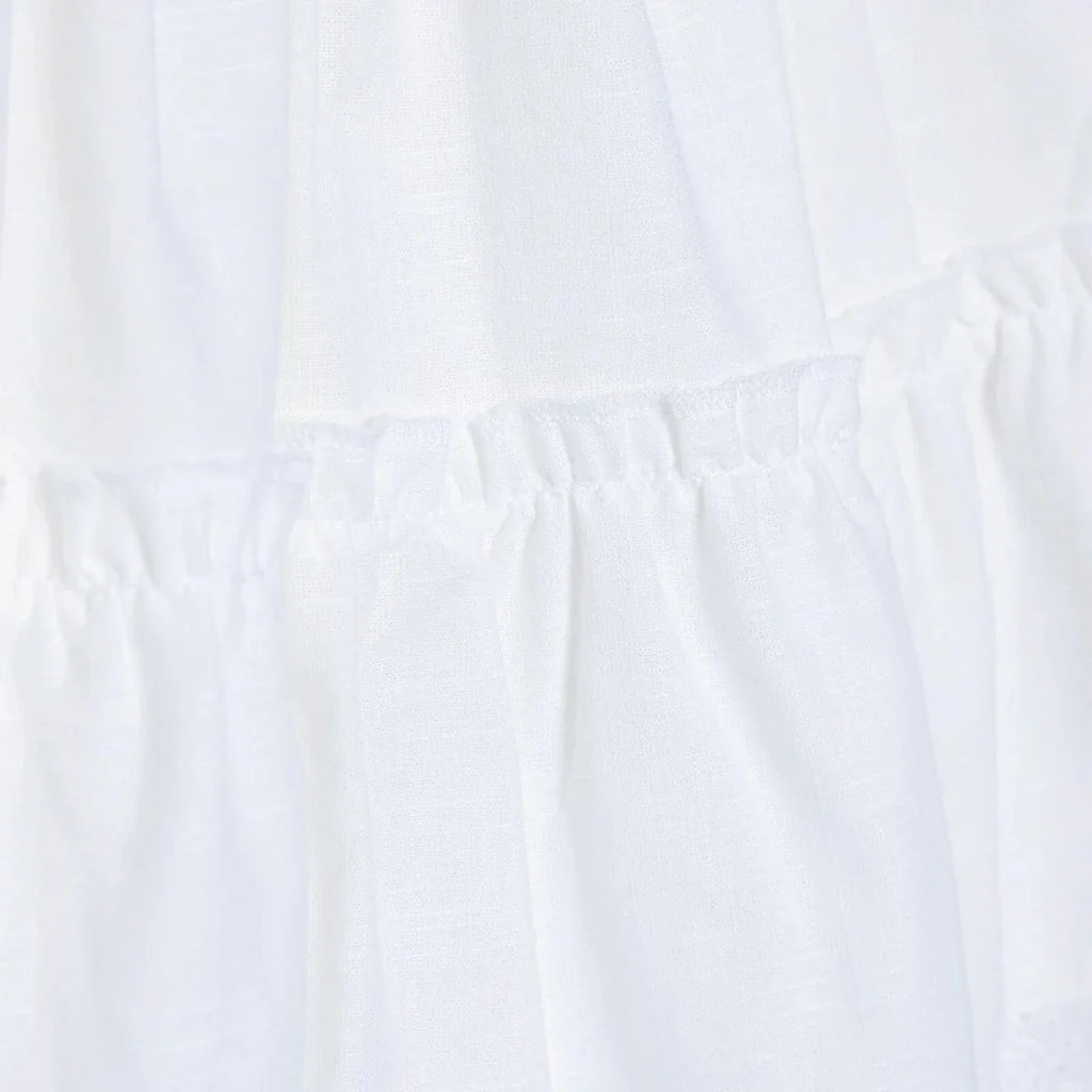 HelloBaby Girls Dress Buttoned Berry Belle Crew Neck Short Sleeve - Ecru
