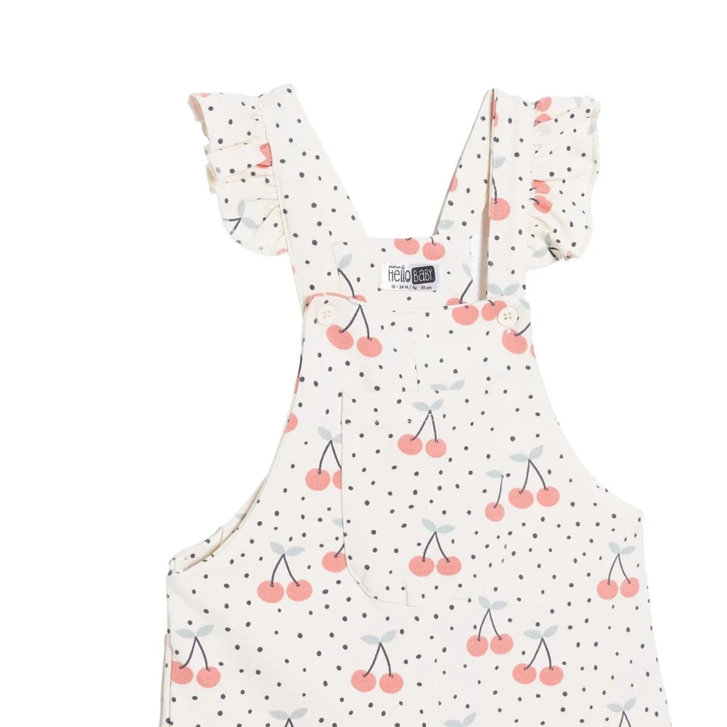 HelloBaby Dungaree-Tshirt - Ecru Printed