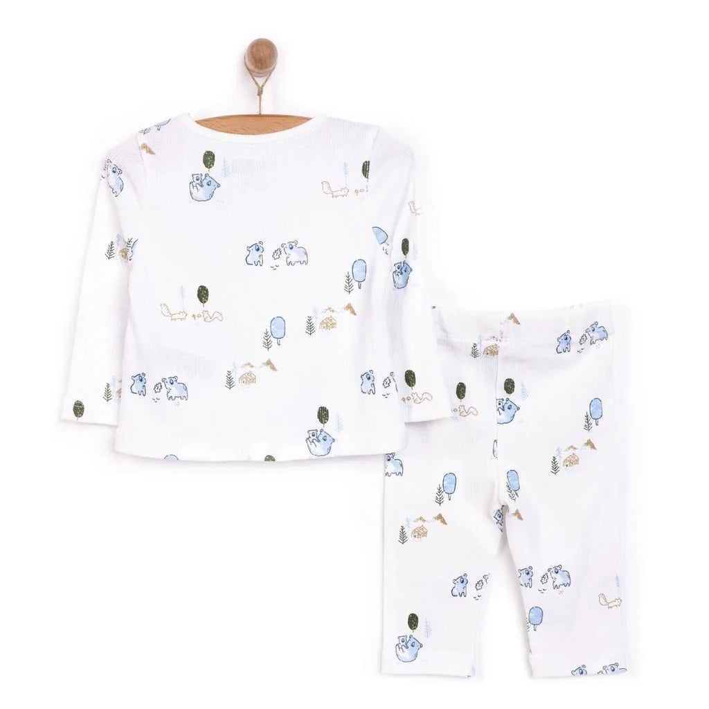HelloBaby Boy Long Sleeve Pyjamas Set - Ecru