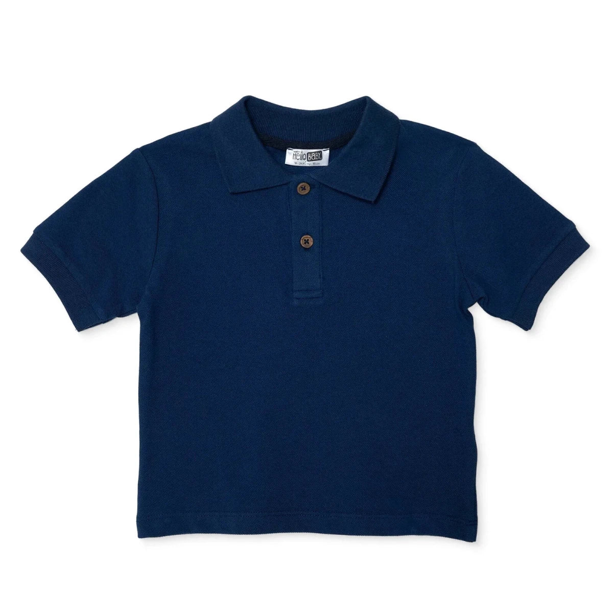 HelloBaby Boys T-shirt Buttoned Smart Line Polo Collar Short Sleeve - Navy Blue
