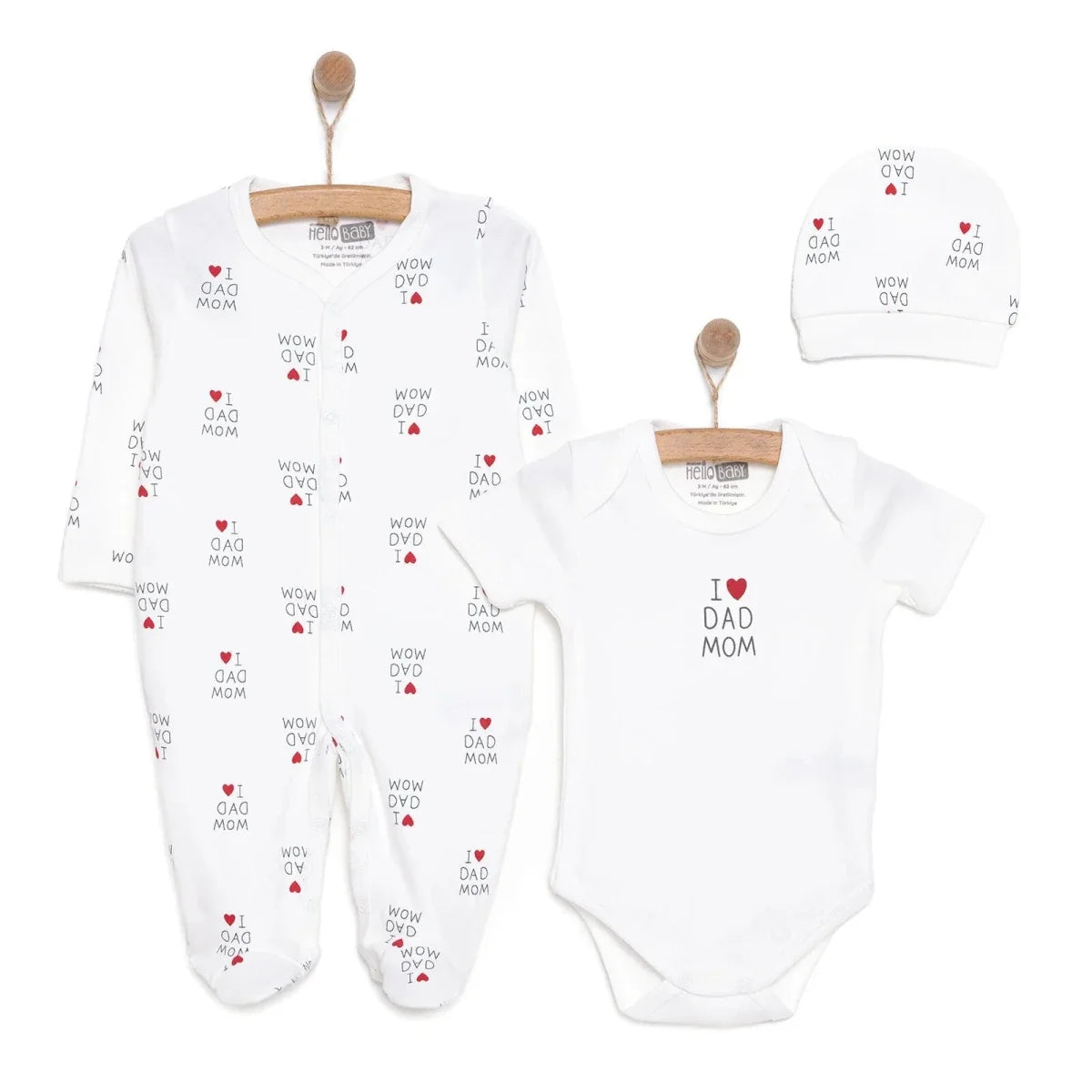 HelloBaby Newborn Baby Mom&Dad Jumpsuit - Ecru