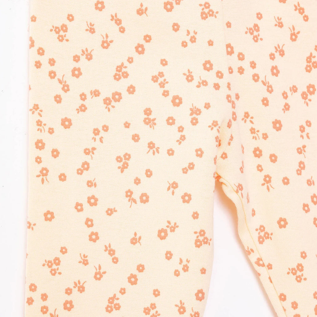 HelloBaby Basic Girl Flowers Patterns Leggings - Light Yellow