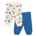 Baby Boy Footless Trousers Dinosaur Print - Ecru