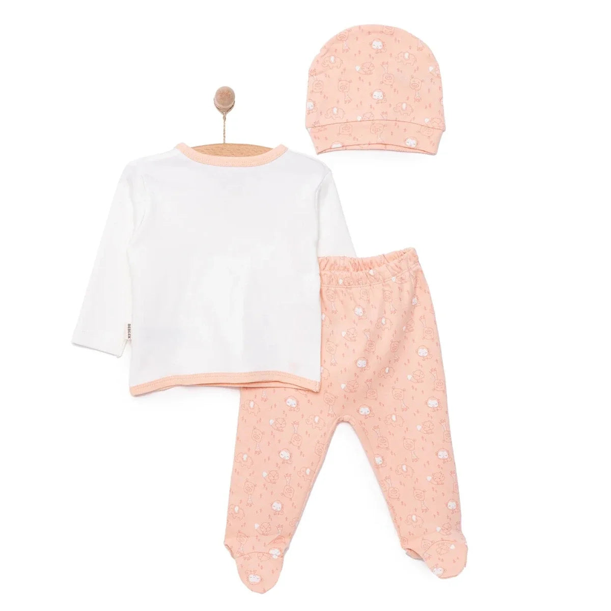 Bebbek Girls Vest Hat & Footed Bottom Set V-Neck - Vermilion