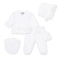 HelloBaby Girls Occasion Wear with Poppers Crew Neck Long Leg Long Sleeve - Ecru