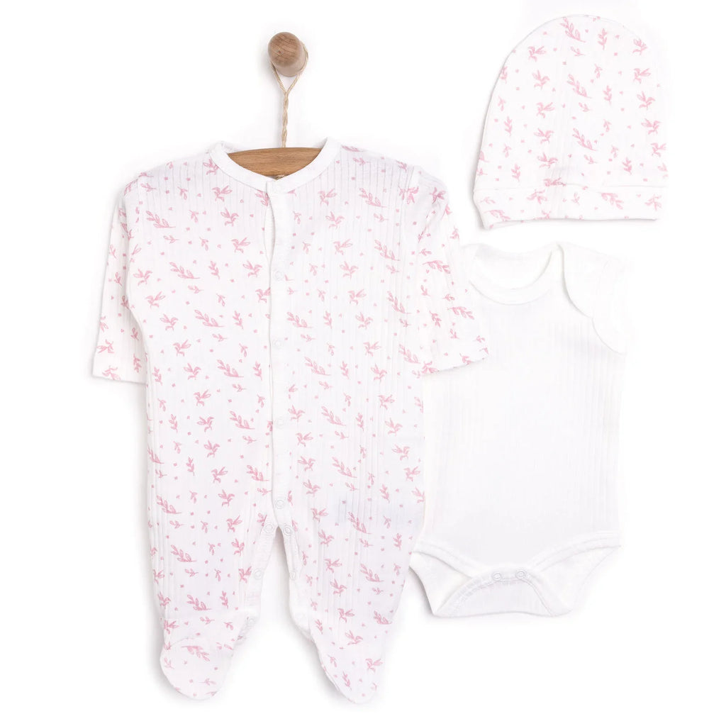 Tiffany 100% Cotton Tiny Baby Set - Ecru