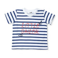 HelloBaby Boys T-shirt Nautical Print Little Sailor Crew Neck Short Sleeve - Navy Printed