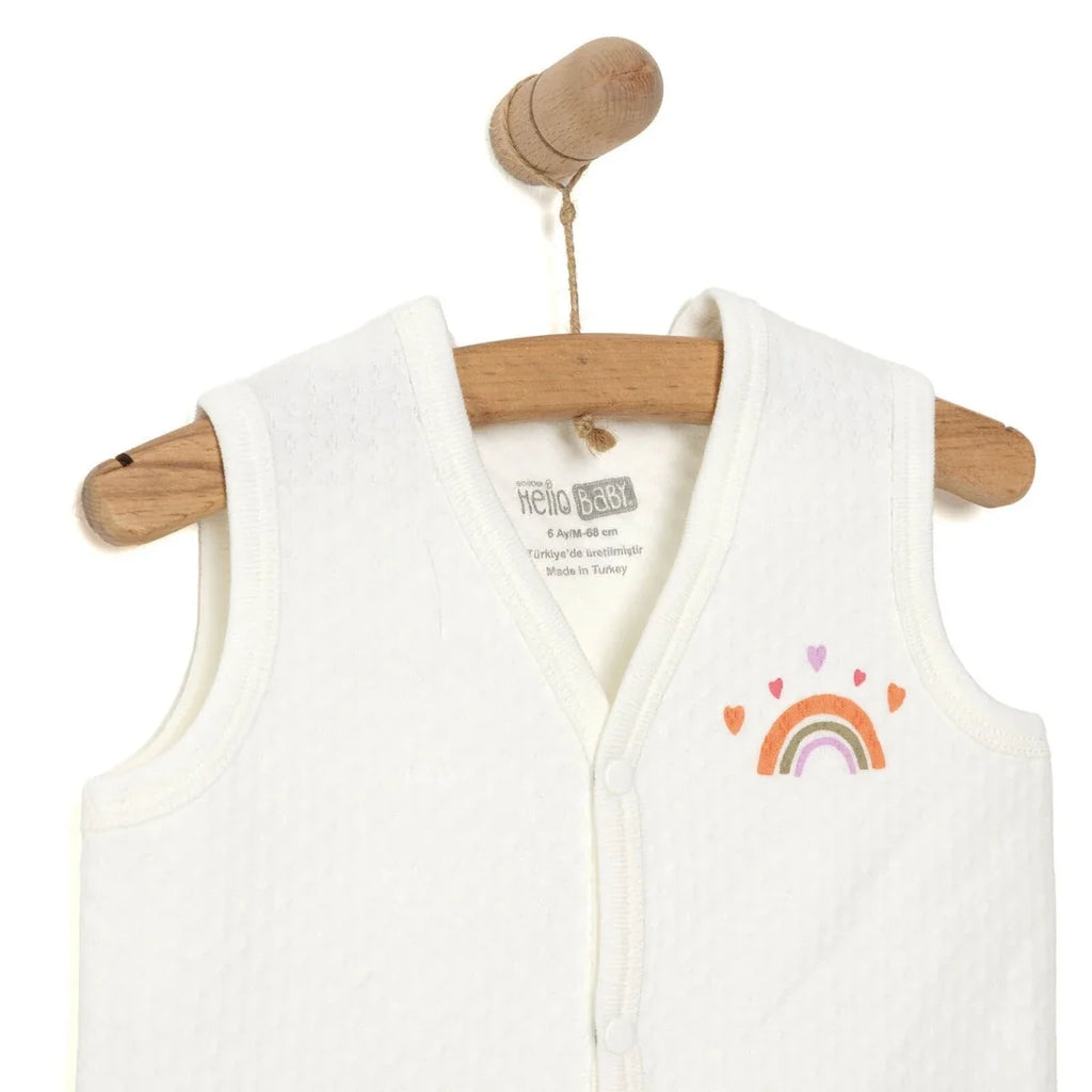 HelloBaby Girl Quilted Vest - Ecru