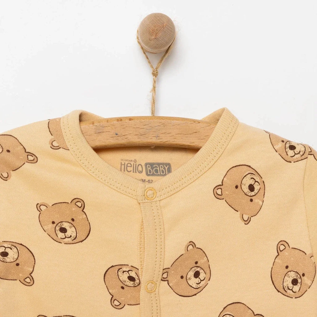 HelloBaby Boy Jumpsuit-Body-Hat - Beige