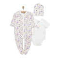 Baby Girl Sleepsuit Bodysuit & Hat Set - Ecru