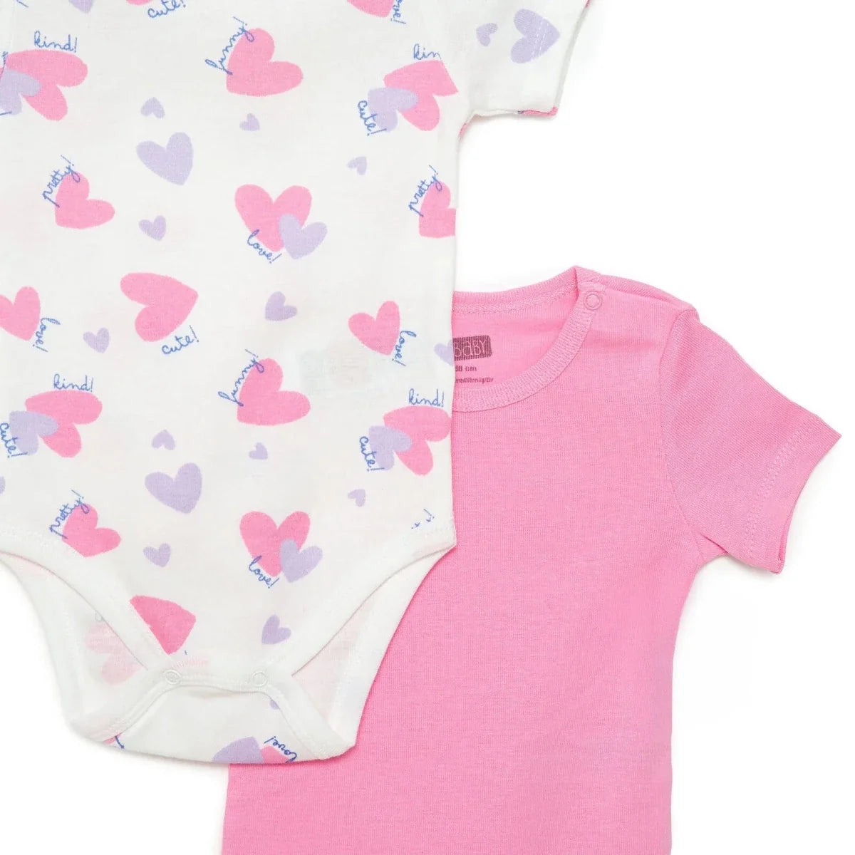 HelloBaby 2-Pack Short Sleeve Bodysuits Girls - Purple
