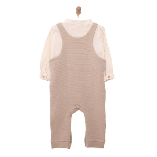 Cassiope Newborn Dungarees Set - Beige
