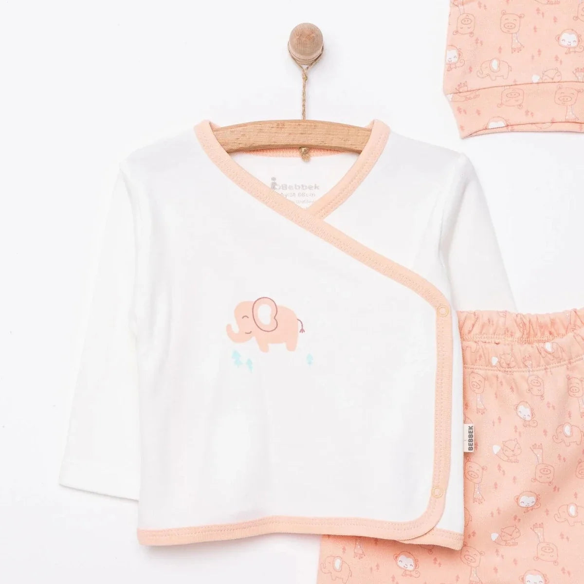 Bebbek Girls Vest Hat & Footed Bottom Set V-Neck - Vermilion