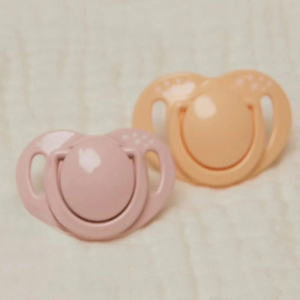 Mamajoo Orthodontic Soothers with Steriliser Box 12+ months Pack of 2 - Powder Pink & Blush