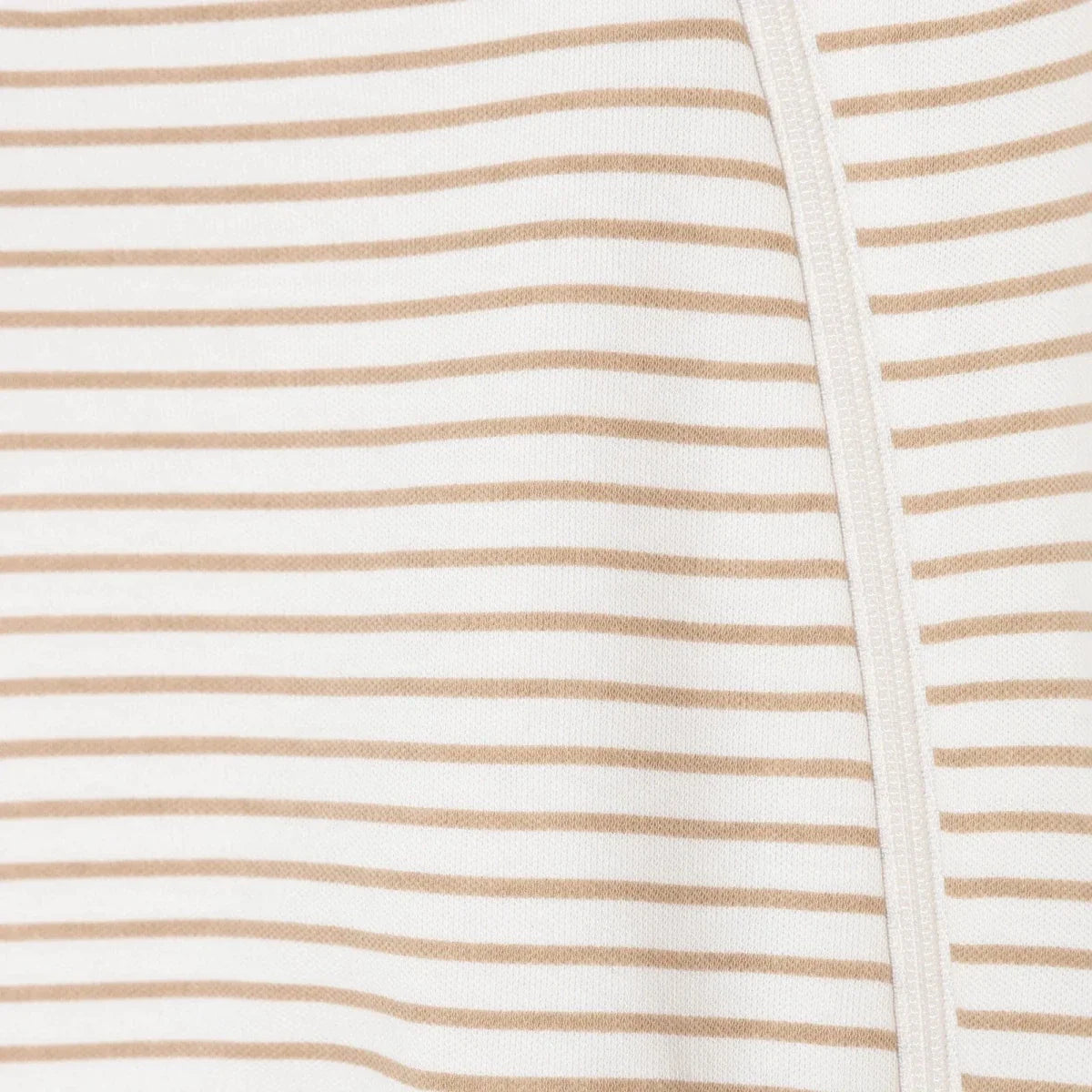 Baby Boy Footed Sleepsuit Striped Zip Fastening Crew Neck - Beige