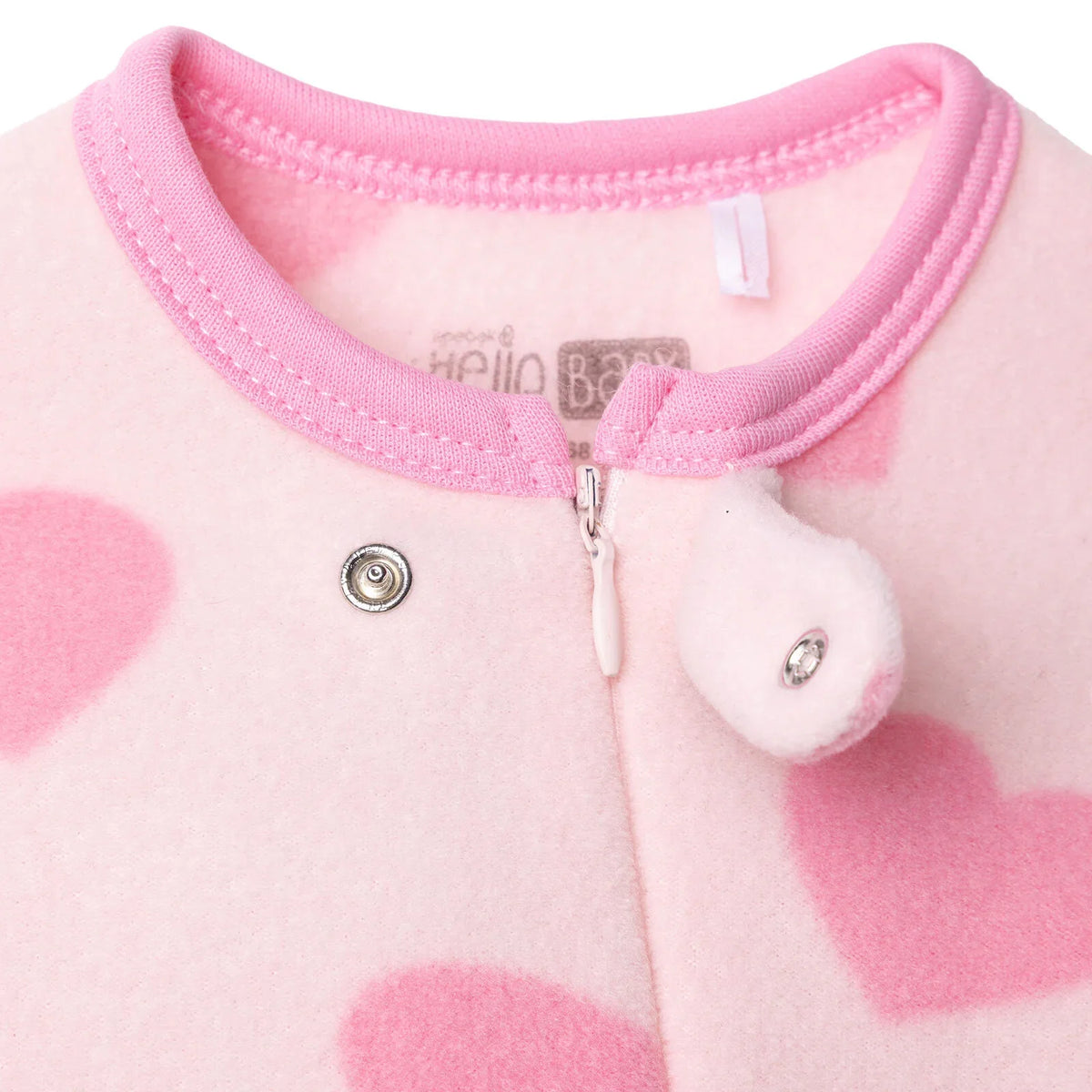 Baby Girl Fleece Footed Sleepsuit Animal Print Zip Fastening Hooded - Pink Printed