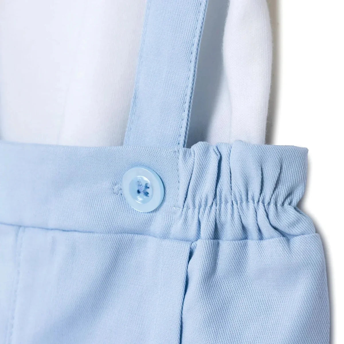 Bebetto Boys Short Dungarees & T-shirt Snap Fastening Little Boss Shirt Collar Short Length Short Sl - Blue