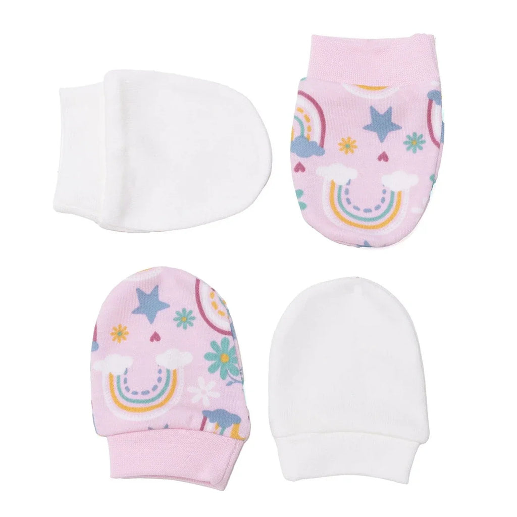 HelloBaby Girls Mitten Sky - Pink Printed