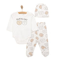 HelloBaby Boy Body-Footed Bottom-Hat - Ecru