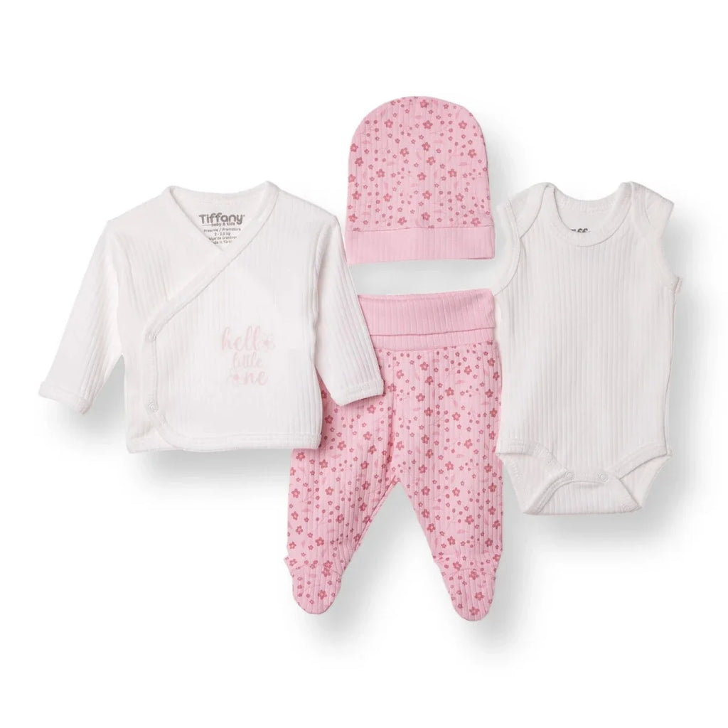Tiffany 100% Cotton Tiny Baby Set - Ecru