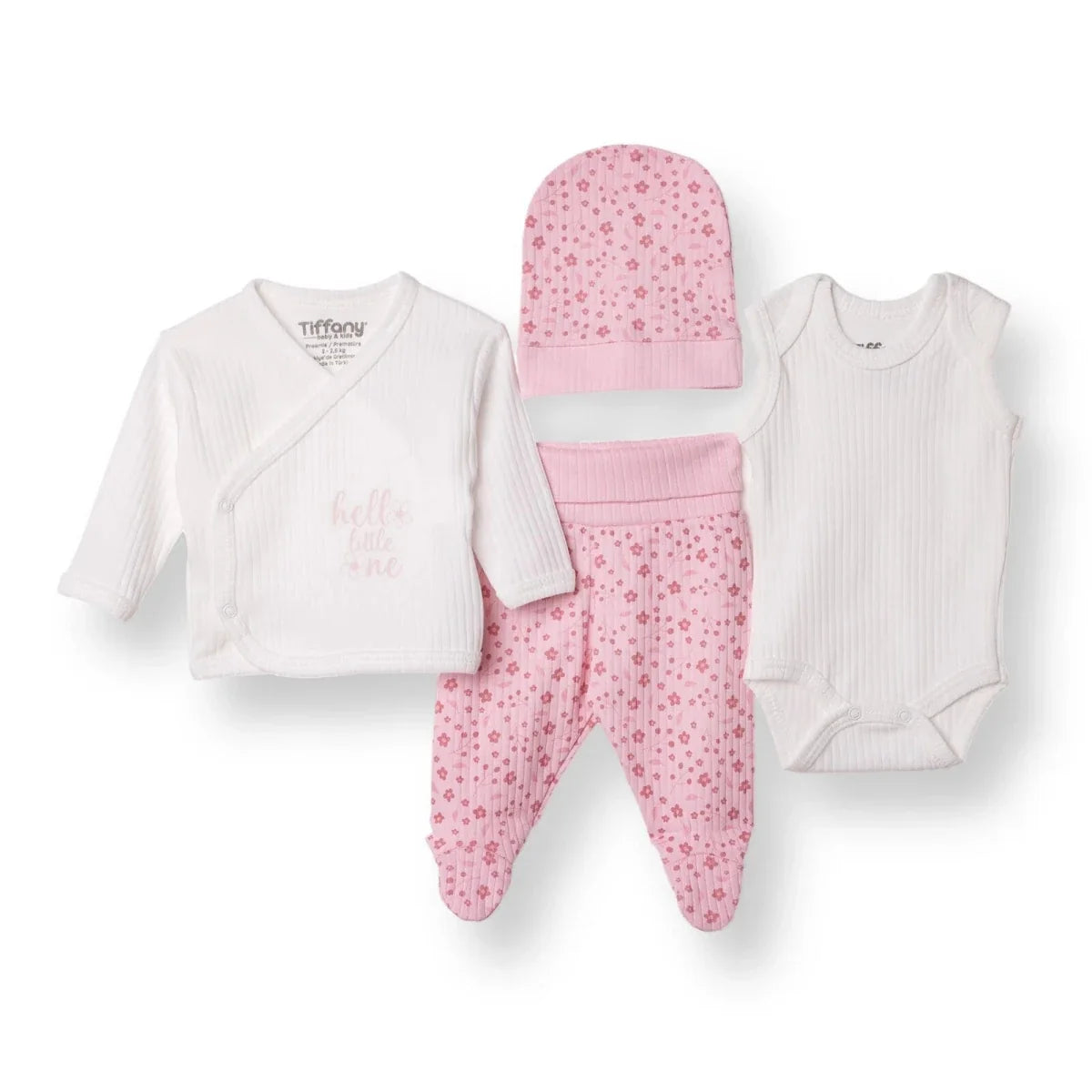 Tiffany 100% Cotton Tiny Baby Set - Ecru