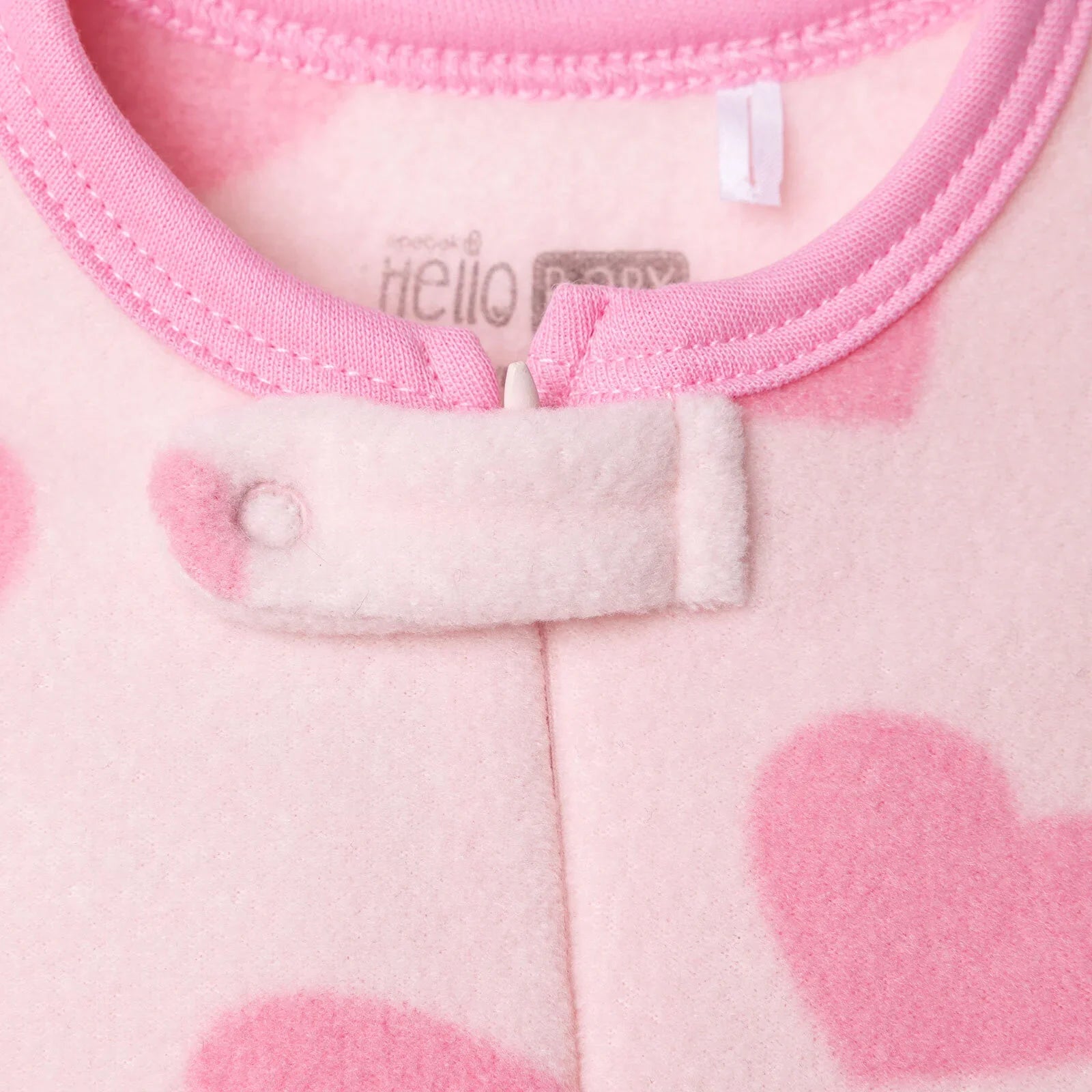 Baby Girl Fleece Footed Sleepsuit Animal Print Zip Fastening Hooded - Pink Printed