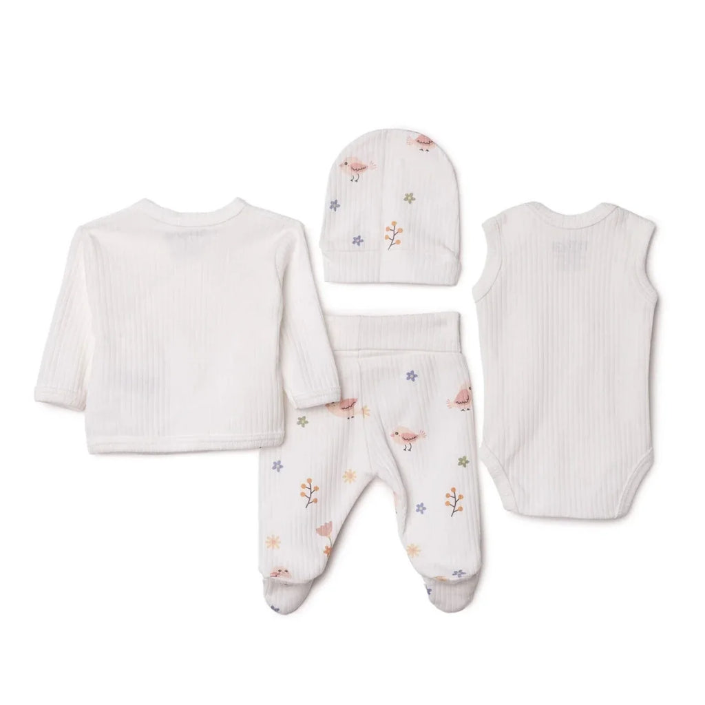 Tiffany 100% Cotton Tiny Baby Set - Ecru