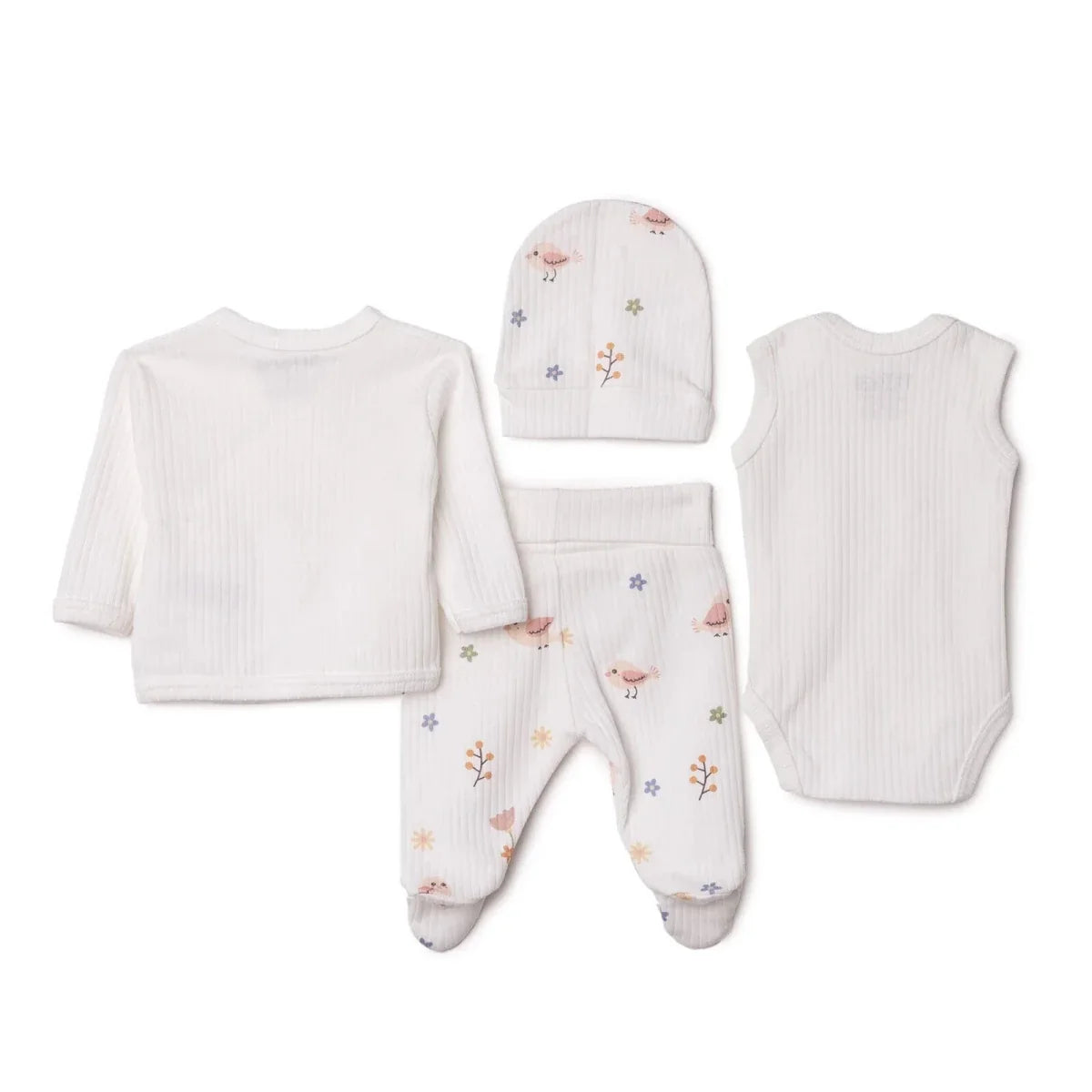 Tiffany 100% Cotton Tiny Baby Set - Ecru