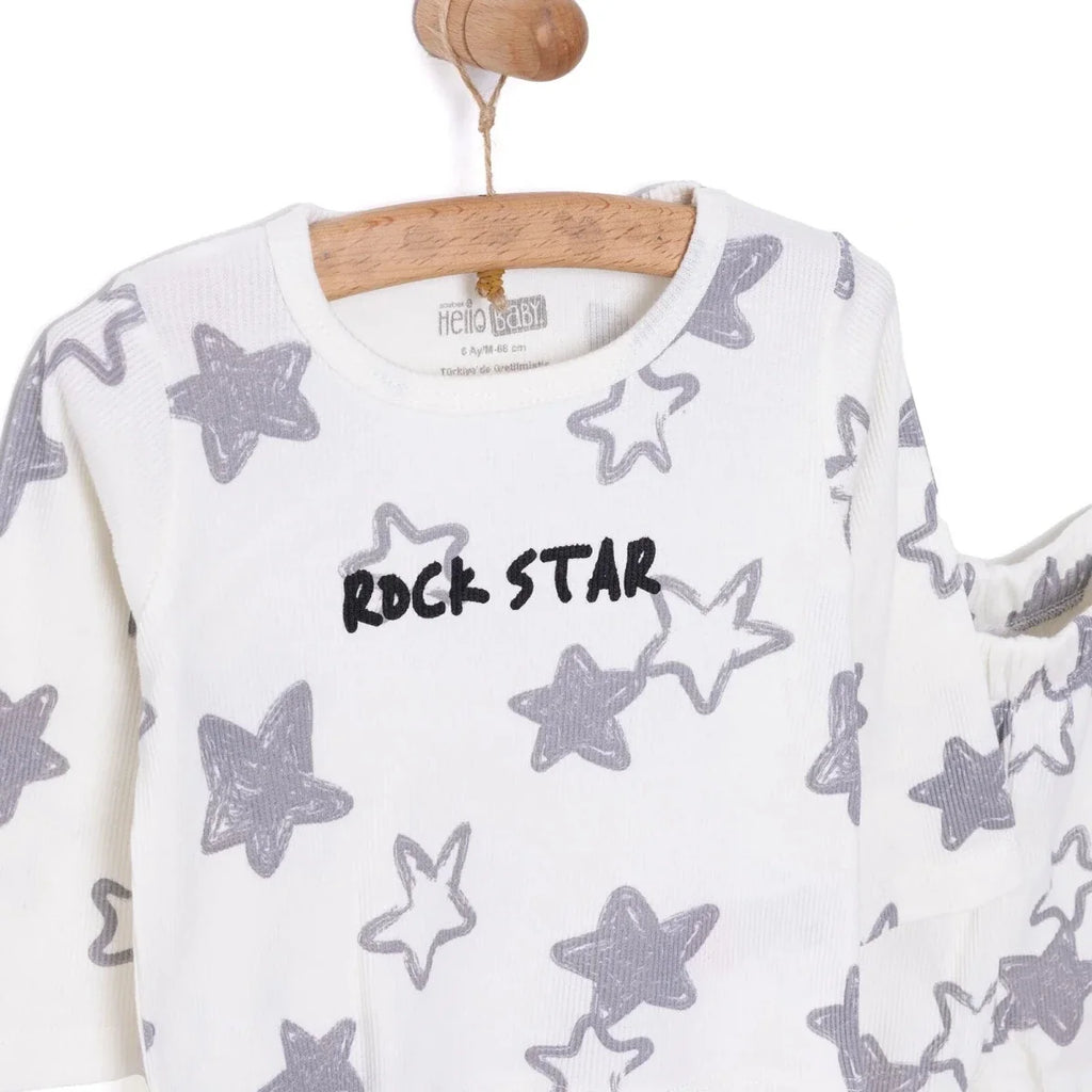 HelloBaby Boy Long Sleeve Pyjamas Set - Ecru