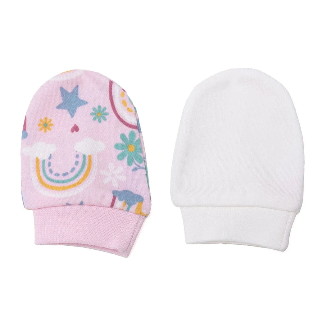 HelloBaby Girls Mitten Sky - Pink Printed