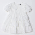 HelloBaby Girls Dress Berry Belle Peter Pan Collar Short Sleeve - White