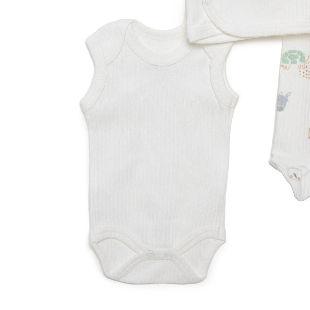 Tiffany 100% Cotton Tiny Baby Set - Ecru