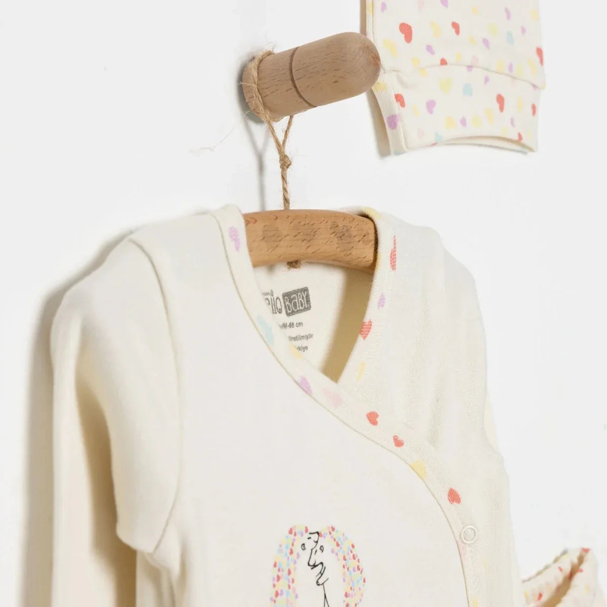 Newborn Baby Girls Onesie-Hat-Booted Bottom 3Pcs - Ecru