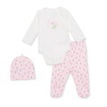 HelloBaby Girls Body-Footed Bottom-Hat Flower - Ecru