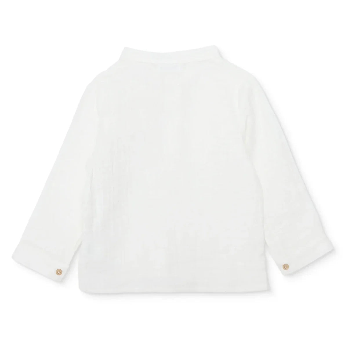 HelloBaby Boys Shirt Buttoned Little Sailor Mandarin Collar Long Sleeve - Ecru