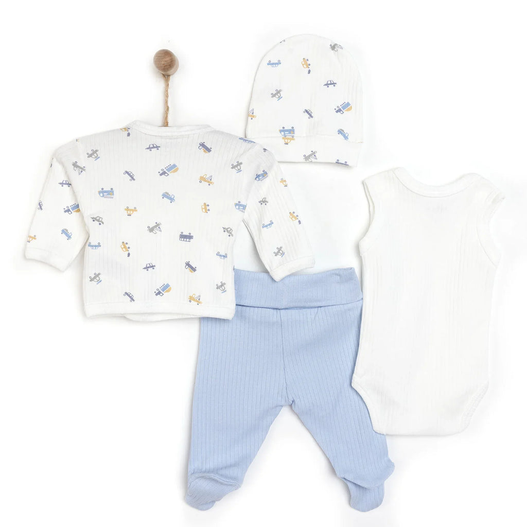 Tiffany 100% Cotton Tiny Baby Set - Ecru